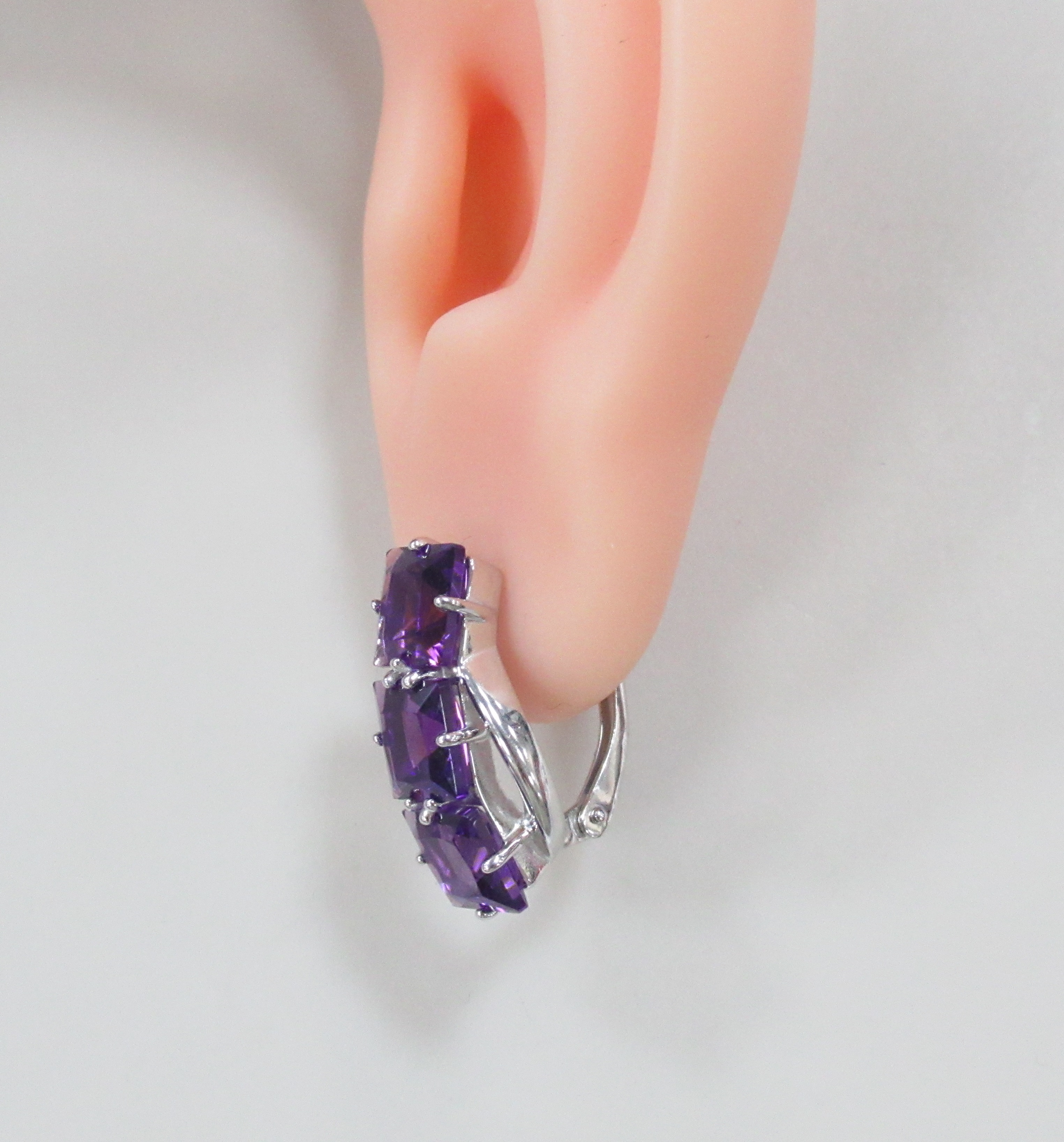 Серебряные серьги с аметистами